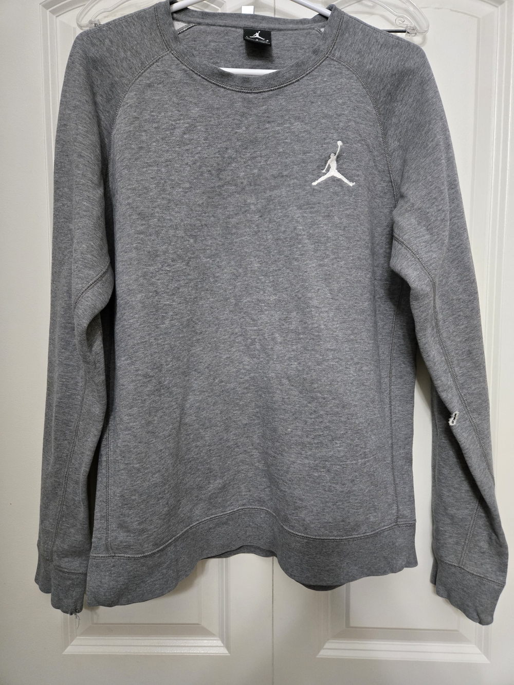 Jordan Men’s Grey Crewneck Sweatshirt with White Jumpman